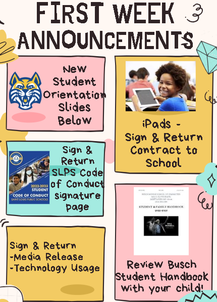 First Week Announcements